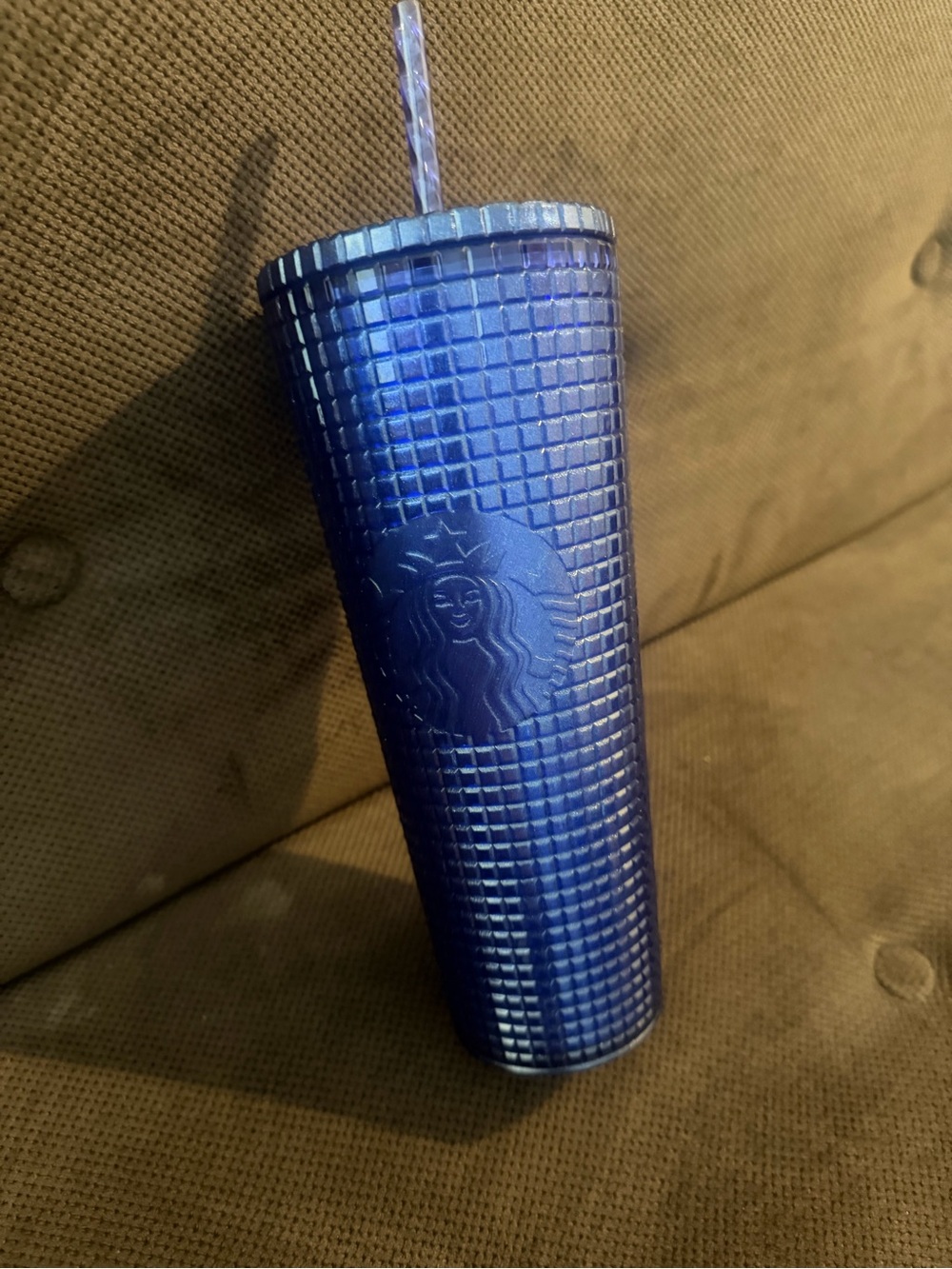 Starbucks 2023 Blueberry Glitter Grid 24oz Cold Cup Tumbler
